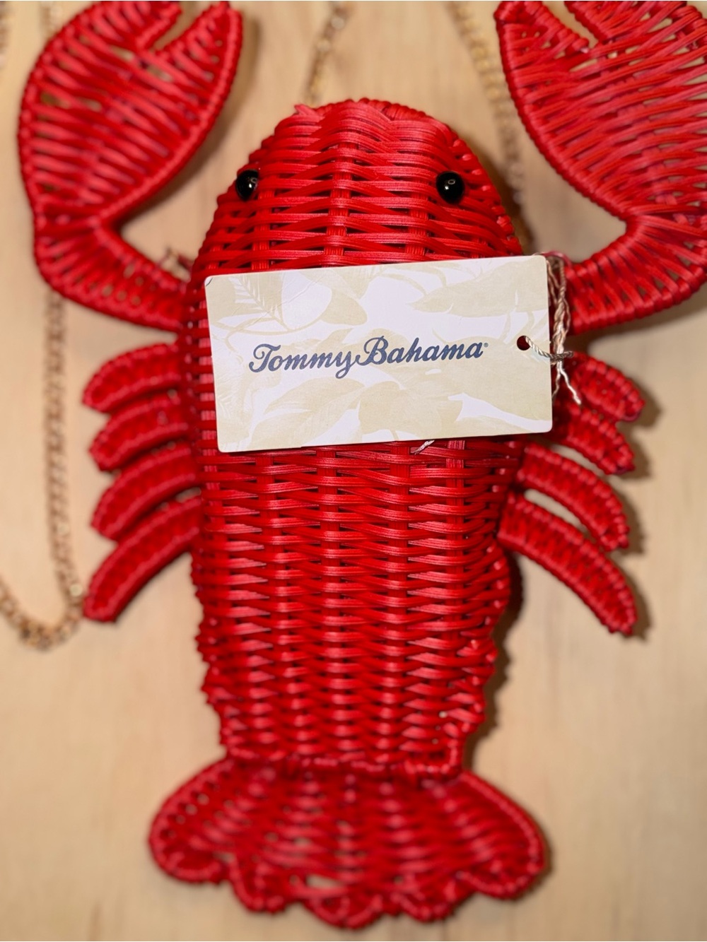 NWT TOMMY BAHAMA Red Woven Lobster Crossbody Bag - Picture 5 of 10